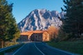 lonely house near a road near Urkiola mountain Royalty Free Stock Photo