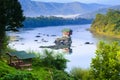 Lonely house on the river Drina in Bajina Basta, Serbia Royalty Free Stock Photo