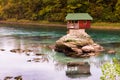 Lonely house on the river Drina in Bajina Basta, Serbia Royalty Free Stock Photo