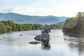 Lonely house on the river Drina in Bajina Basta, Serbia