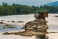 Lonely house on the river Drina in Bajina Basta, Serbia Royalty Free Stock Photo