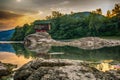 Lonely house on the river Drina in Bajina Basta, Serbia Royalty Free Stock Photo