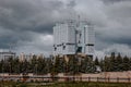 Lonely House of Soviets and grey sky