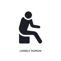 lonely human isolated icon. simple element illustration from feelings concept icons. lonely human editable logo sign symbol design Royalty Free Stock Photo