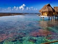 Lonely hut at the infinite ocean Royalty Free Stock Photo