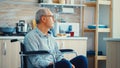 Lonely invalid man in wheelchair Royalty Free Stock Photo