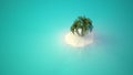 Lonely island with palm trees Royalty Free Stock Photo