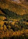 Lonely isolated house, perfect for beeing alone. Remote cottage with beautiful surroundings and landscape. Royalty Free Stock Photo