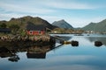 Lonely isolated house, perfect for beeing alone. Remote cottage with beautiful surroundings and landscape. Royalty Free Stock Photo