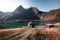 Lonely isolated house, perfect for beeing alone. Remote cottage with beautiful surroundings and landscape. Royalty Free Stock Photo