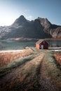 Lonely isolated house, perfect for beeing alone. Remote cottage with beautiful surroundings and landscape. Royalty Free Stock Photo