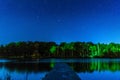 Lonely lake at night