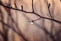 Lonely leafless tree branches with drops of water after a Novem Royalty Free Stock Photo