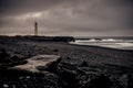 A lonely lighthouse in iceland