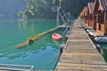 Lonely long bridge and rests in the lake