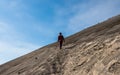 Lonely man going ahead through the desert