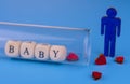 Lonely Man Laboratory Test Tube Child Inscription Artificial Insemination Concept