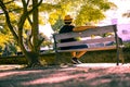 The lonely man sit on the chair Royalty Free Stock Photo