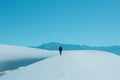 lonely man in winter landscape. By generative Ai Royalty Free Stock Photo