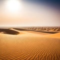 lonely nomad in the desert landscape with dunes and patterns of fictional