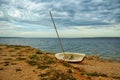 Lonely Old Boat On The Coast Royalty Free Stock Photo