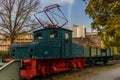 A lonely old locomotive in the Berlin inland port and freight st Royalty Free Stock Photo