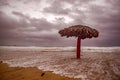 Lonely palapa waiting for the bad weather.