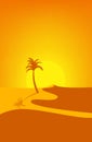 Lonely palm tree in the desert. Royalty Free Stock Photo