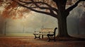 lonely park bench sad Royalty Free Stock Photo