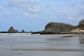 Pasific ocean beach blue sky and clouds in Nicarag