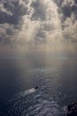 Lonely passenger boat on the Croatian coast Royalty Free Stock Photo