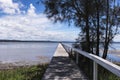 Lonely pathway, wooden jetty