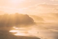 Lonely person alone in beach