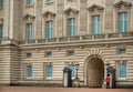 Lonely Queen`s Guard at Buckingham Palace, London, UK Royalty Free Stock Photo