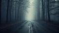 a lonely road in the dark forest Royalty Free Stock Photo