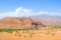 Lonely road near mountains in desert of Morocco