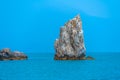 Lonely rock at Cape Ai-Todor in the black sea, near Yalta. Royalty Free Stock Photo