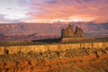 Lonely rock monument on the verge of Goosenecks canyon in Utah