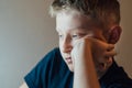 Lonely Sad boy thinking about something boy portrait Royalty Free Stock Photo