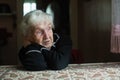 Lonely sad old woman portrait. Royalty Free Stock Photo