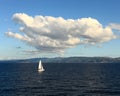 Lonely sailboat (Croatia) Royalty Free Stock Photo