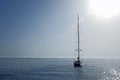 Lonely sailing boat Royalty Free Stock Photo