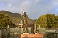 Lonely Sailor statue on one of the overlooks of the Golden Gate Bridge in San Francisco, California. Hero statue concept. Royalty Free Stock Photo