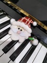 Lonely santa in piano Royalty Free Stock Photo