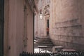 A lonely seagull flying above the old city walls of Dubrovnik age corona virus Royalty Free Stock Photo