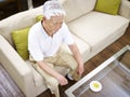 Lonely senior asian man Royalty Free Stock Photo