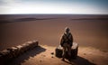 The lonely sentry. A civil war soldier stands guard over a desolate landscape, watching for signs of an attack.