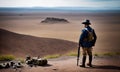 The lonely sentry. A civil war soldier stands guard over a desolate landscape, watching for signs of an attack.