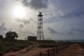 Steel lighthouse at Broome, Western Australia in summer Wet season. Royalty Free Stock Photo