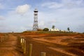 Steel lighthouse at Gantheaume Point Broome, Western Australia in summer Wet season. Royalty Free Stock Photo